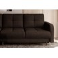 Canapé d'angle convertible en tissu luxe, rangement - chocolat, angle gauche (vu de face), ROXANE, 4 places