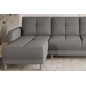Canapé d'angle convertible en tissu luxe, rangement - gris, angle gauche (vu de face), ROXANE, 4 places