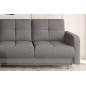 Canapé d'angle convertible en tissu luxe, rangement - gris, angle gauche (vu de face), ROXANE, 4 places