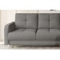 Canapé d'angle convertible en tissu luxe, rangement - gris, angle droit (vu de face), ROXANE, 4 places