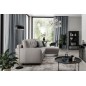 Canapé d'angle convertible en tissu luxe, rangement - gris, angle droit (vu de face), ROXANE, 4 places