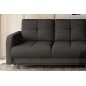 Canapé d'angle convertible en tissu luxe, rangement - gris foncé, angle droit (vu de face), ROXANE, 4 places