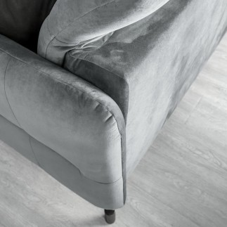 Canapé d'angle convertible en velours gris luxe 3-4 places LORO