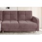- Canapé d'angle convertible en tissu velours luxe, rangement - rose pale, angle gauche (vu de face), ROXANE VELOURS, 4 places