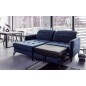 Canapé d'angle convertible en velours bleu foncé luxe 3-4 places LORO, angle gauche (vu de face) Canapé d'angle convertible en velours bleu foncé luxe 3-4 places LORO, angle gauche (vu de face)