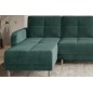 Canapé d'angle convertible en tissu velours luxe, rangement - vert foncé, angle gauche (vu de face), ROXANE VELOURS, 4 places