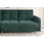 Canapé d'angle convertible en tissu velours luxe, rangement - vert foncé, angle gauche (vu de face), ROXANE VELOURS, 4 places