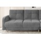 Canapé d'angle convertible en tissu velours luxe, rangement - gris, angle droit(vu de face), ROXANE VELOURS, 4 places