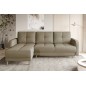 Canapé d'angle convertible en tissu velours luxe, rangement - BEIGE, angle gauche (vu de face), ROXANE VELOURS, 4 places