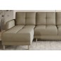 Canapé d'angle convertible en tissu velours luxe, rangement - BEIGE, angle gauche (vu de face), ROXANE VELOURS, 4 places