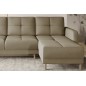 Canapé d'angle convertible en tissu velours luxe, rangement - BEIGE, angle droit (vu de face), ROXANE VELOURS, 4 places