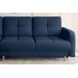 Canapé d'angle convertible en tissu velours luxe, rangement - bleu foncé, angle gauche (vu de face), ROXANE VELOURS, 4 places