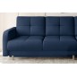 Canapé d'angle convertible en tissu velours luxe, rangement - bleu foncé, angle droit (vu de face), ROXANE VELOURS, 4 places