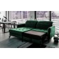 Canapé d'angle convertible en velours vert foncé luxe 3-4 places LORO, angle gauche (vu de face) Canapé d'angle convertible en velours vert foncé luxe 3-4 places LORO, angle gauche (vu de face)