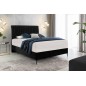 Ensemble lit + sommier + matelas en tissu velours noir - 140x200 cm - BLASIO de VENESETTI