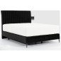 Ensemble lit + sommier + matelas tissu velours noir - 160x200 cm - BLASIO de VENESETTI