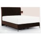 Ensemble lit + sommier + matelas tissu velours chocolat - 140x200 cm - BLASIO de VENESETTI