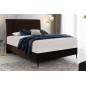 Ensemble lit + sommier + matelas tissu velours chocolat - 140x200 cm - BLASIO de VENESETTI
