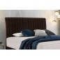 Ensemble lit + sommier + matelas tissu velours chocolat - 140x200 cm - BLASIO de VENESETTI