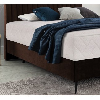 Ensemble lit + sommier + matelas tissu velours chocolat - 140x200 cm - BLASIO de VENESETTI