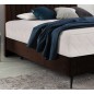 Ensemble lit + sommier + matelas tissu velours chocolat - 140x200 cm - BLASIO de VENESETTI