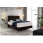 Ensemble lit + sommier + matelas BLASIO de VENESETTI - velours chocolat - 160x200 cm