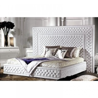 Lit en cuir italien de luxe PALACE, blanc