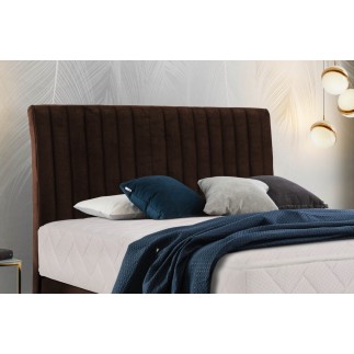 Ensemble lit + sommier + matelas BLASIO de VENESETTI - velours chocolat - 180x200 cm
