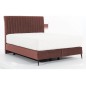Ensemble lit + sommier + matelas BLASIO de VENESETTI - velours rose pale- 140x200 cm