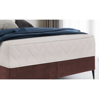 Ensemble lit + sommier + matelas BLASIO de VENESETTI - velours rose pale - 180x200 cm
