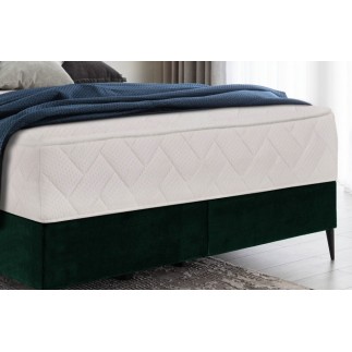 Ensemble lit + sommier + matelas BLASIO de VENESETTI - velours vert foncé - 140x200 cm