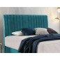 Ensemble lit + sommier + matelas BLASIO de VENESETTI - velours bleu turquoise - 140x200 cm