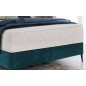 Ensemble lit + sommier + matelas BLASIO de VENESETTI - velours bleu turquoise - 140x200 cm