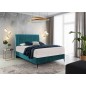 Ensemble lit + sommier + matelas BLASIO de VENESETTI - velours bleu turquoise - 160x200 cm