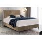 Ensemble lit + sommier + matelas tissu velours beige - 140x200 cm - BLASIO de VENESETTI