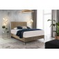 Ensemble lit + sommier + matelas, tissu velours beige - 160x200 cm - BLASIO de VENESETTI