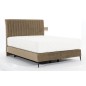 Ensemble lit + sommier + matelas, tissu velours beige - 180x200 cm - BLASIO de VENESETTI