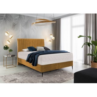 Ensemble lit + sommier + matelas tissu velours cuivre - 160x200 cm - BLASIO de VENESETTI