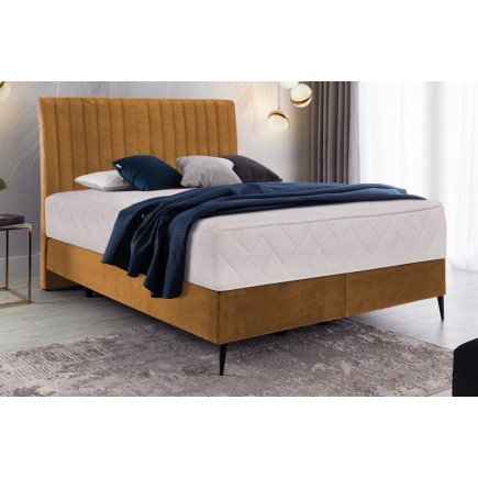 Ensemble lit + sommier + matelas tissu velours cuivre - 180x200 cm- BLASIO de VENESETTI