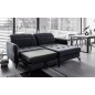 Canapé d'angle convertible en velours gris foncé luxe 3-4 places LORO, angle droit (vu de face) Canapé d'angle convertible en velours gris foncé luxe 3-4 places LORO, angle droit (vu de face)