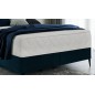 Ensemble lit + sommier + matelas tissu velours bleu foncé- 160x200 cm - BLASIO de VENESETTI