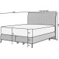 Ensemble lit + sommier + matelas tissu velours bleu foncé- 160x200 cm - BLASIO de VENESETTI