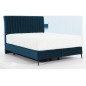 Ensemble lit + sommier + matelas tissu velours bleu foncé- 160x200 cm - BLASIO de VENESETTI