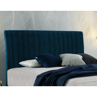 Ensemble lit + sommier + matelas tissu velours bleu foncé - 180x200 cm- BLASIO de VENESETTI