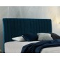 Ensemble lit + sommier + matelas tissu velours bleu foncé - 180x200 cm- BLASIO de VENESETTI