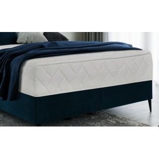 Ensemble lit + sommier + matelas tissu velours bleu foncé - 180x200 cm- BLASIO de VENESETTI