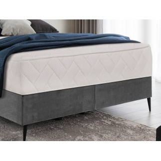 Ensemble lit + sommier + matelas en tissu velours gris - 140x200 cm - BLASIO de VENESETTI