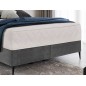Ensemble lit + sommier + matelas en tissu velours gris - 140x200 cm - BLASIO de VENESETTI