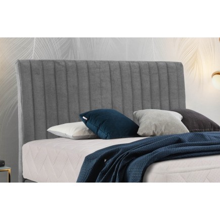 Ensemble lit + sommier + matelas tissu velours gris - 160x200 cm - BLASIO de VENESETTI