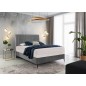 Ensemble lit + sommier + matelas tissu velours gris - 160x200 cm - BLASIO de VENESETTI
